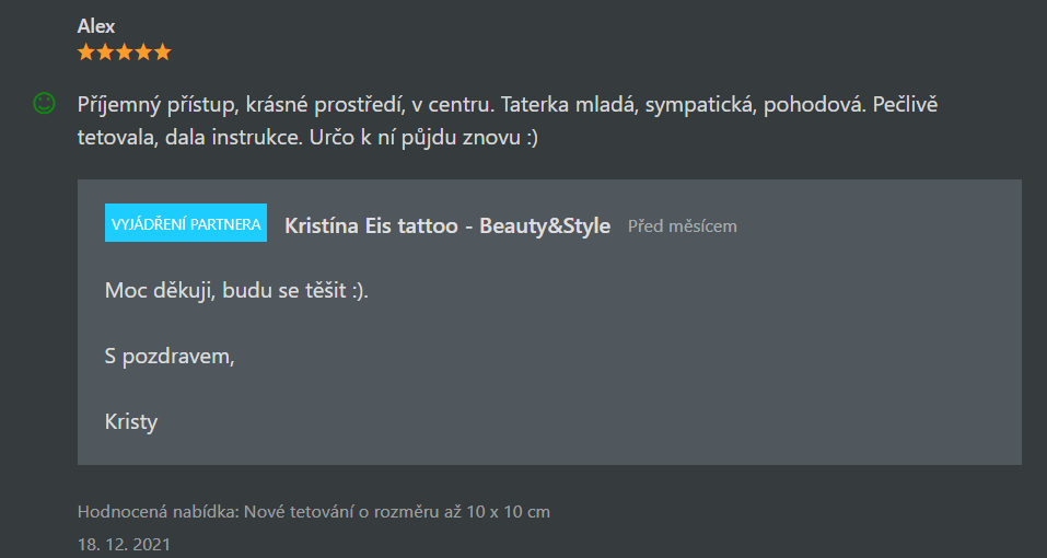 Kristína Eis Tattoo recenze