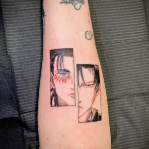 Anime Attack on the titan tetování – Praha 9 – Kristina Eis Tattoo