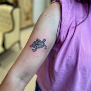 minimalistická želva – Praha 9 – Kristina Eis Tattoo